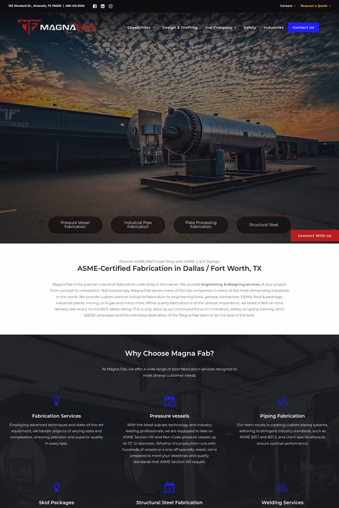 Magna-Fab Homepage 1440px