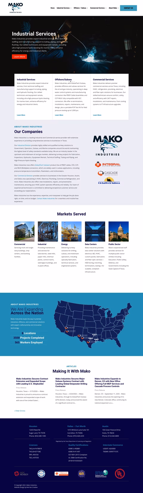 Mako-Industries Homepage 1440px