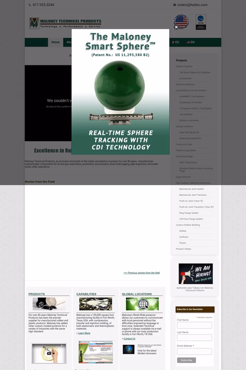 Maloney-Technical-Products Homepage 1440px