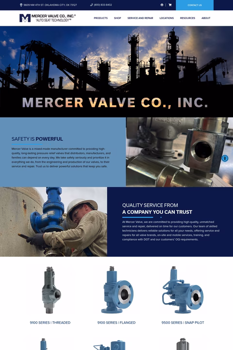 Mercer-Valve-Company Homepage 1440px