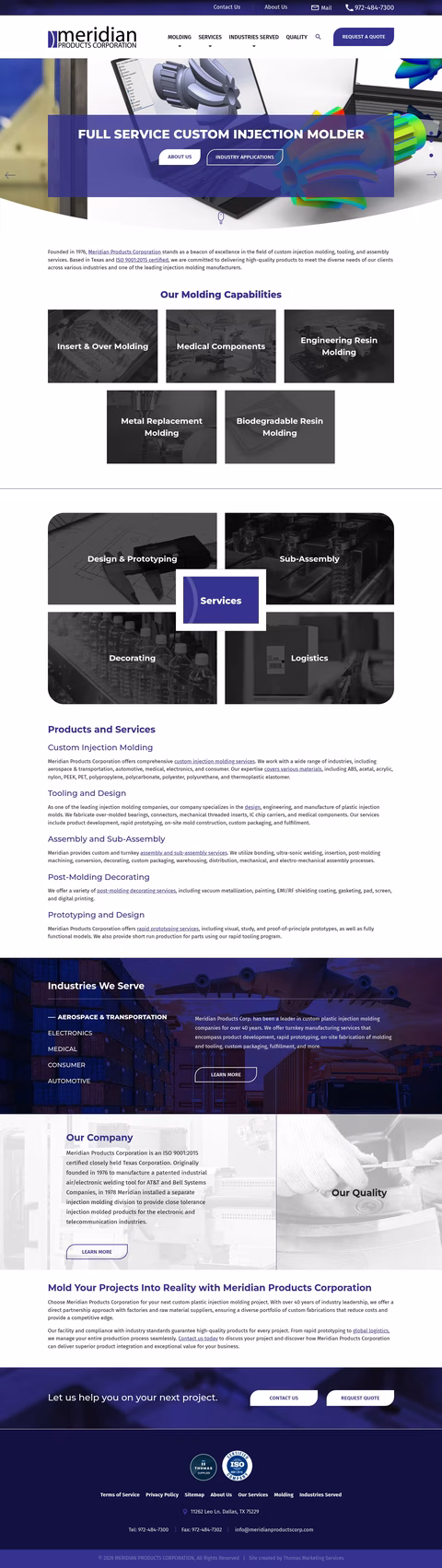 Meridian-Products-Corporation Homepage 1440px