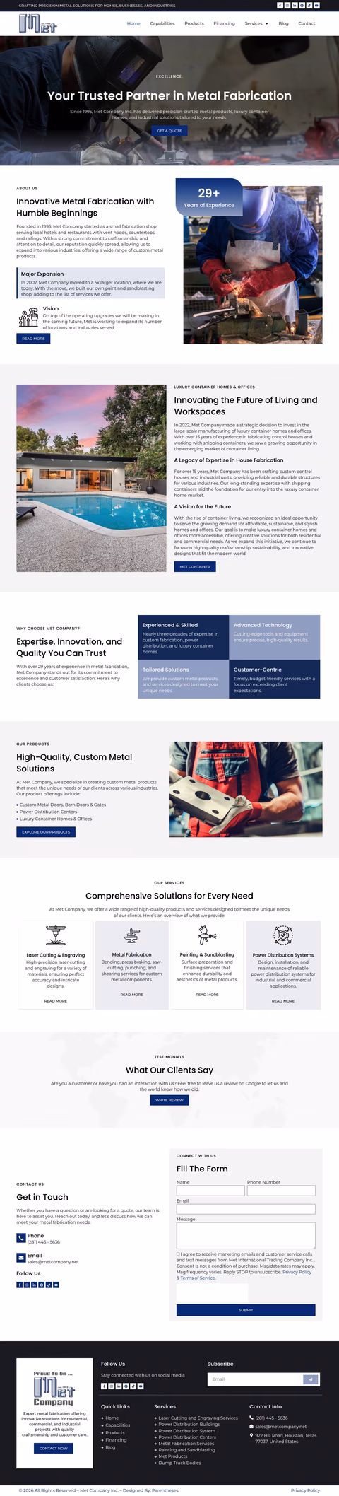 Met-Company Homepage 1440px