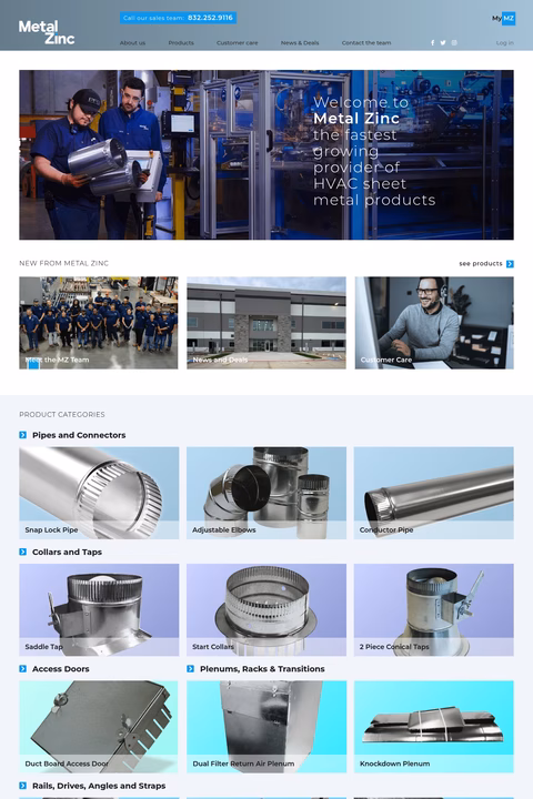 Metal-Zinc Homepage 1440px