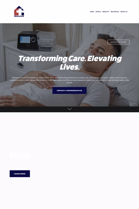 Metrocare-Home-Medical-Equipment Homepage 1440px