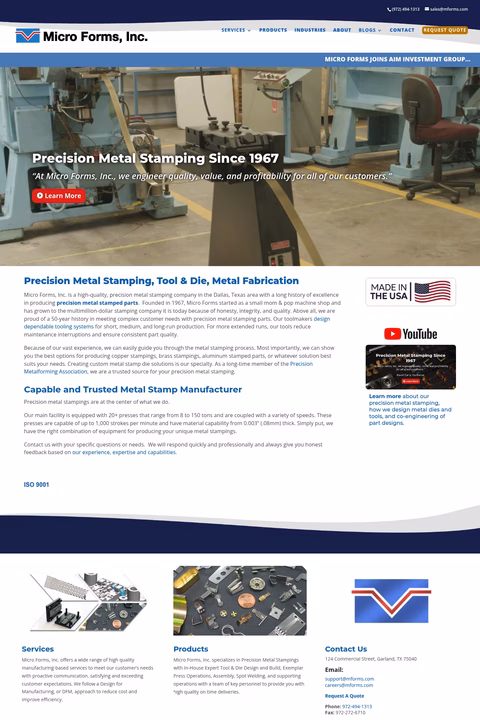 Micro-Forms-Inc Homepage 1440px
