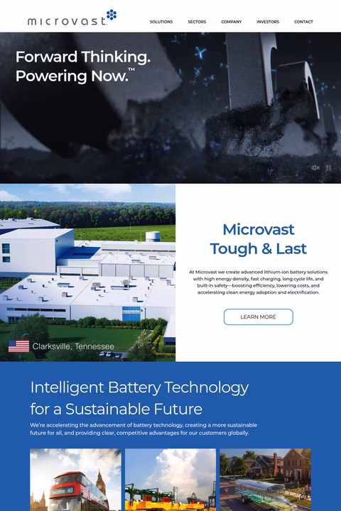 Microvast Homepage 1440px