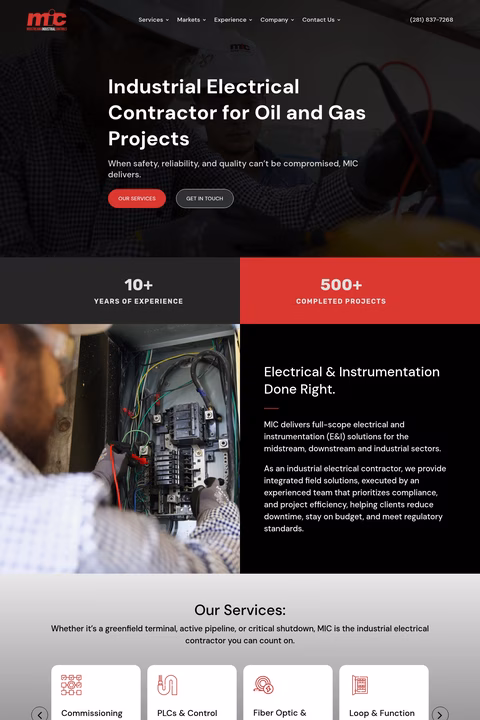 Midstream-Industrial-Controls Homepage 1440px