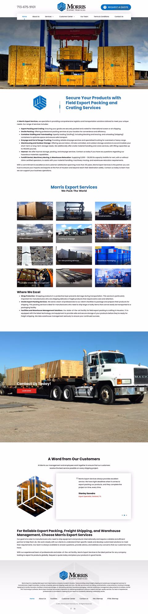 Morris-Export-Services Homepage 1440px