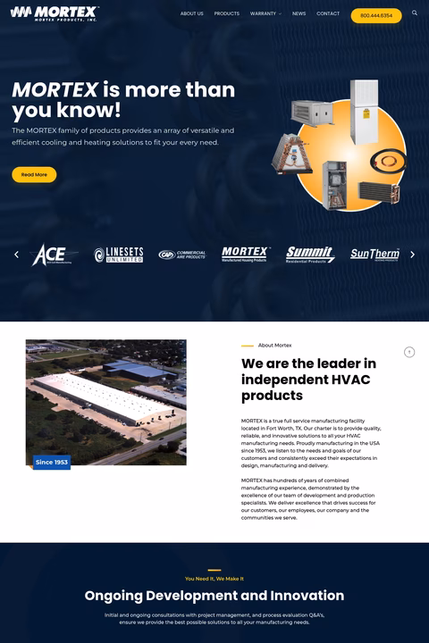 Mortex-Products Homepage 1440px