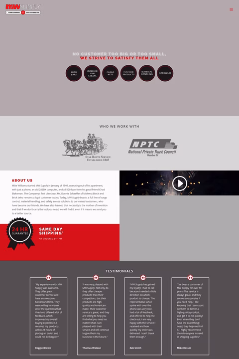 Mw-Supply Homepage 1440px