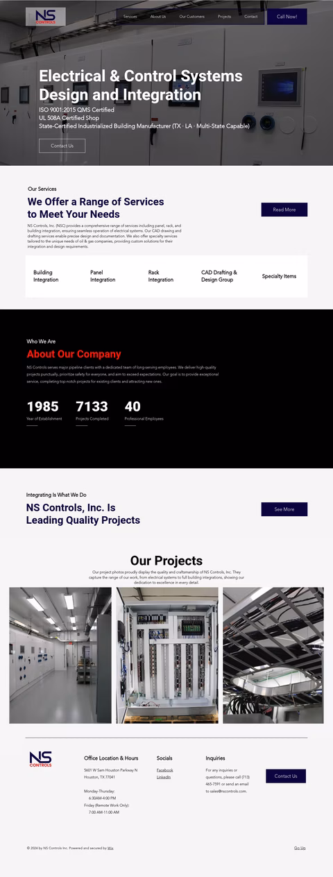 Ns-Controls Homepage 1440px