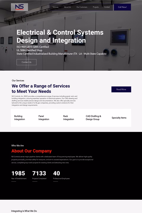 Ns-Controls Homepage 1440px