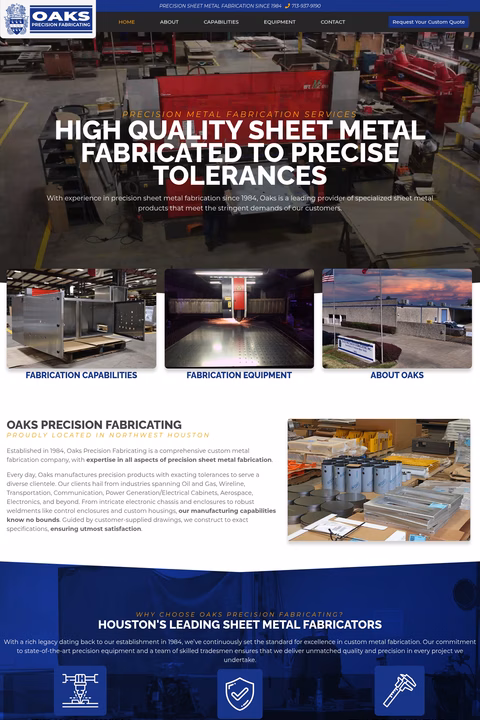 Oaks-Precision-Fabricating Homepage 1440px