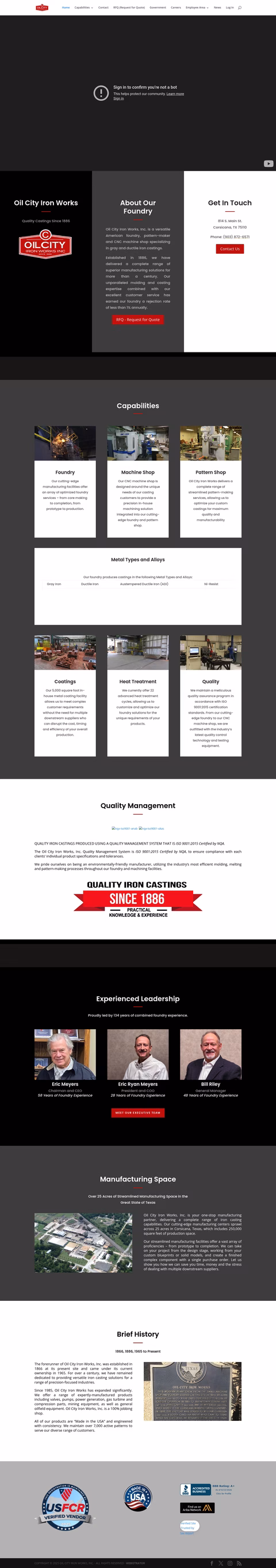 Oil-City-Iron-Works Homepage 1440px