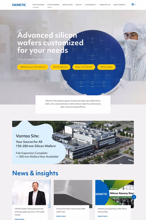 Okmetic Homepage 1440px