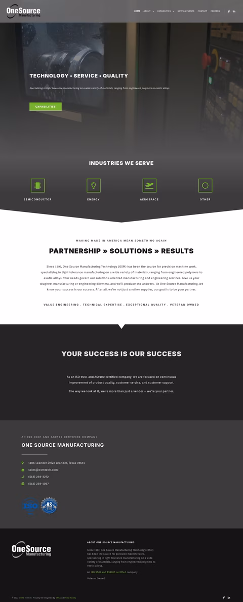 One-Source-Manufacturing-Technology Homepage 1440px