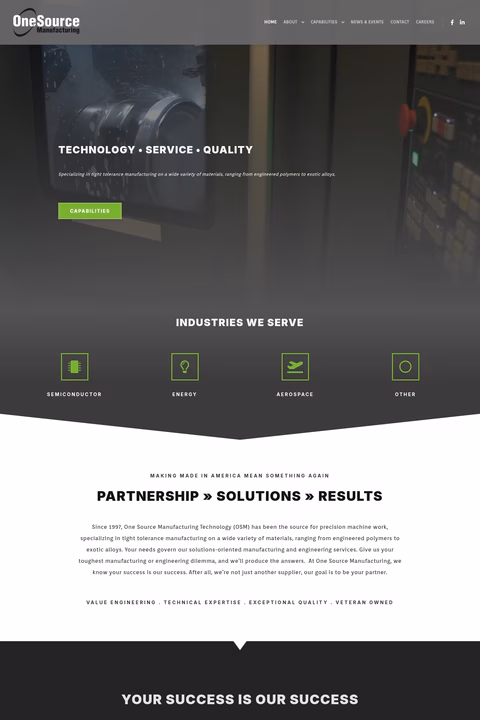 One-Source-Manufacturing-Technology Homepage 1440px
