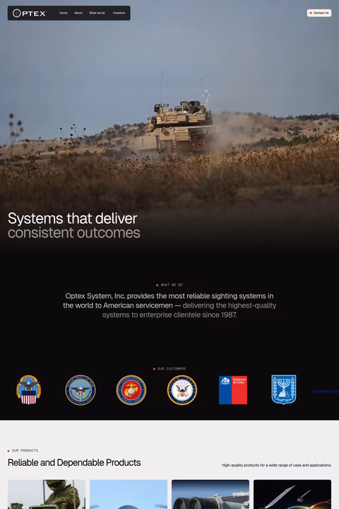 Optex-Systems-Holdings Homepage 1440px