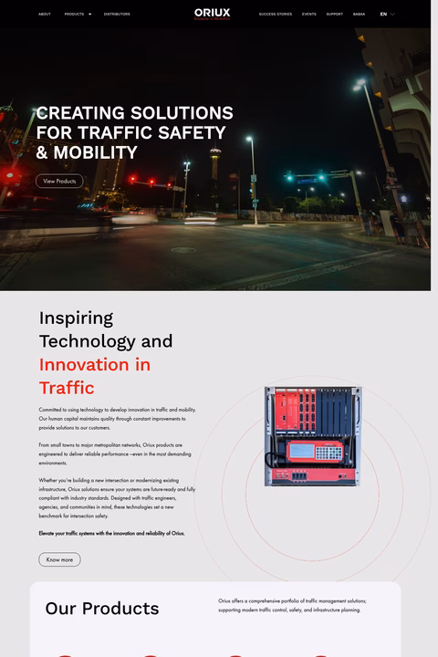 Oriux Homepage 1440px