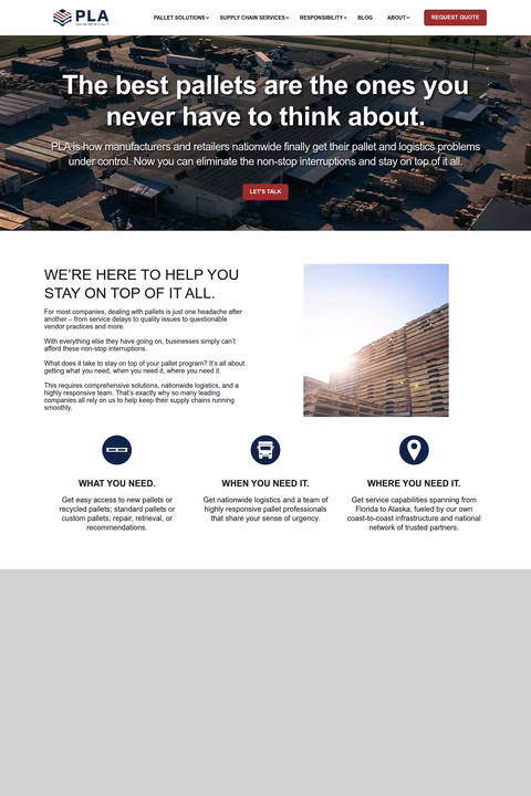 Pallet-Logistics-Of-America Homepage 1440px