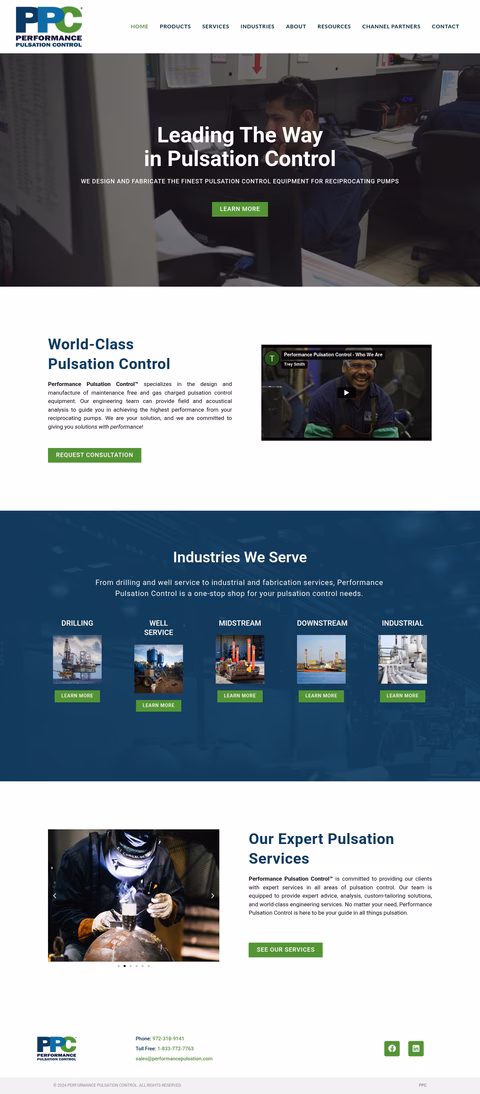 Performance-Pulsation-Control Homepage 1440px