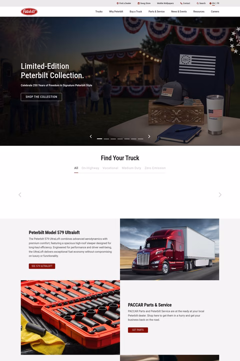 Peterbilt-Motors-Company Homepage 1440px
