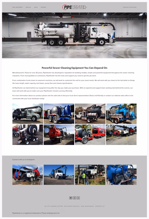 Pipehunter Homepage 1440px