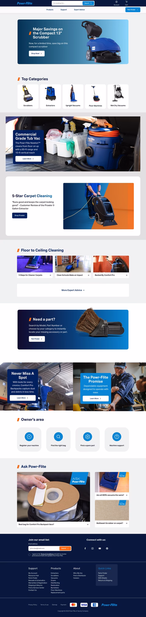Powr-Flite Homepage 1440px