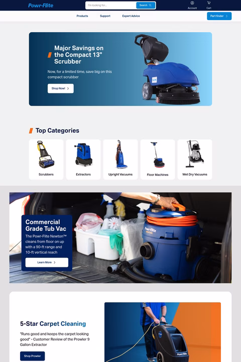 Powr-Flite Homepage 1440px