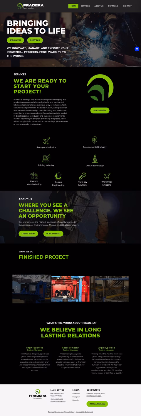 Pradera-Technologies Homepage 1440px