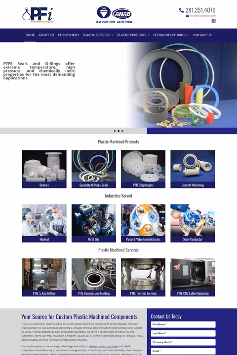 Precision-Fluorocarbon-Inc Homepage 1440px