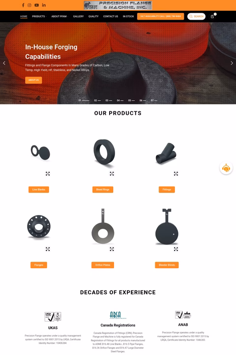 Precision-Flange-Machine Homepage 1440px