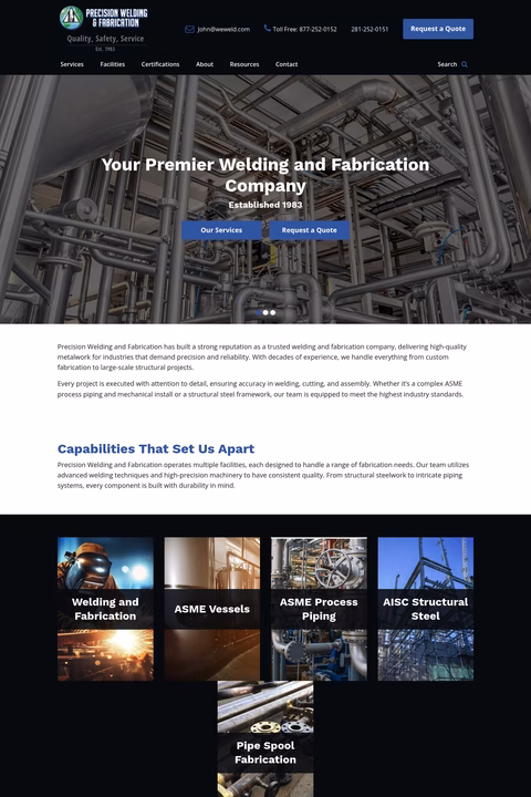 Precision-Welding-Fabrication Homepage 1440px