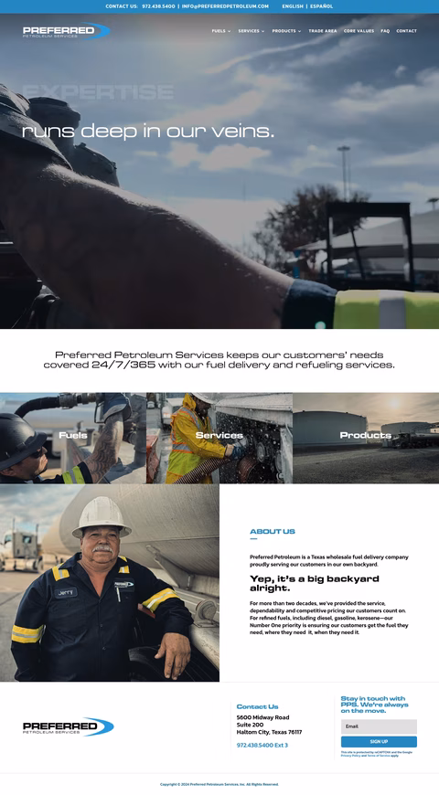 Preferred-Petroleum-Services Homepage 1440px