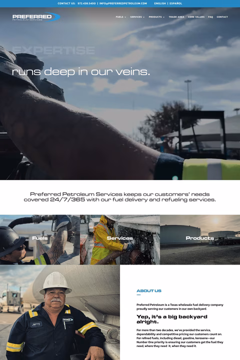 Preferred-Petroleum-Services Homepage 1440px