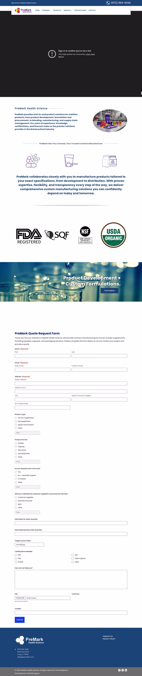 Premark-Health-Science Homepage 1440px
