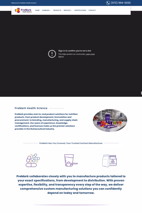 Premark-Health-Science Homepage 1440px