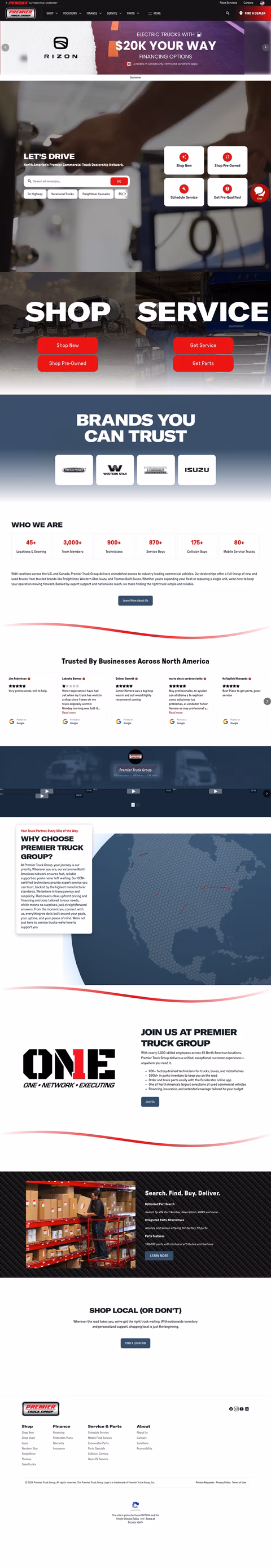 Premier-Truck-Group Homepage 1440px