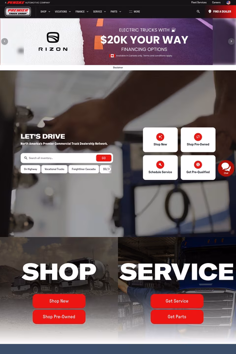 Premier-Truck-Group Homepage 1440px