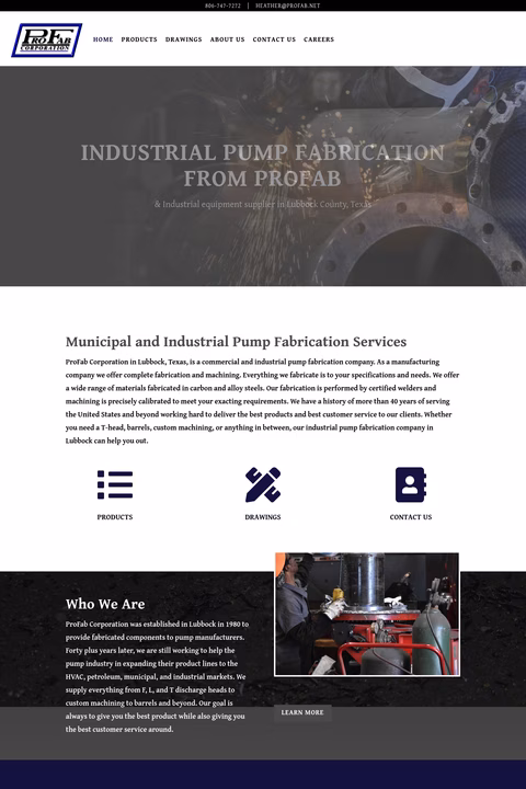 Profab-Corporation Homepage 1440px