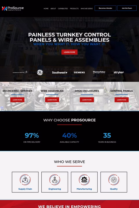 Prosource-Industries Homepage 1440px