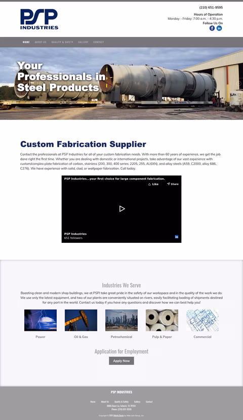 Psp-Industries Homepage 1440px