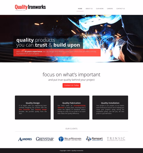 Quality-Ironworks Homepage 1440px