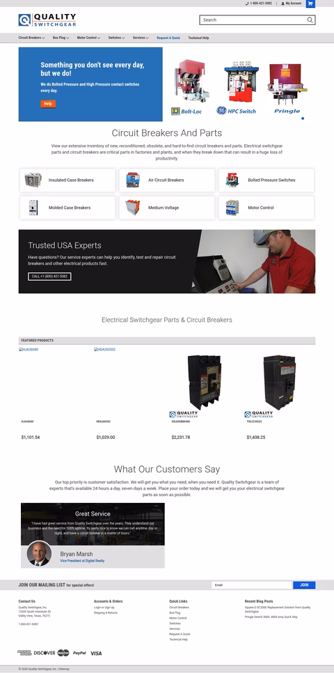 Quality-Switchgear Homepage 1440px