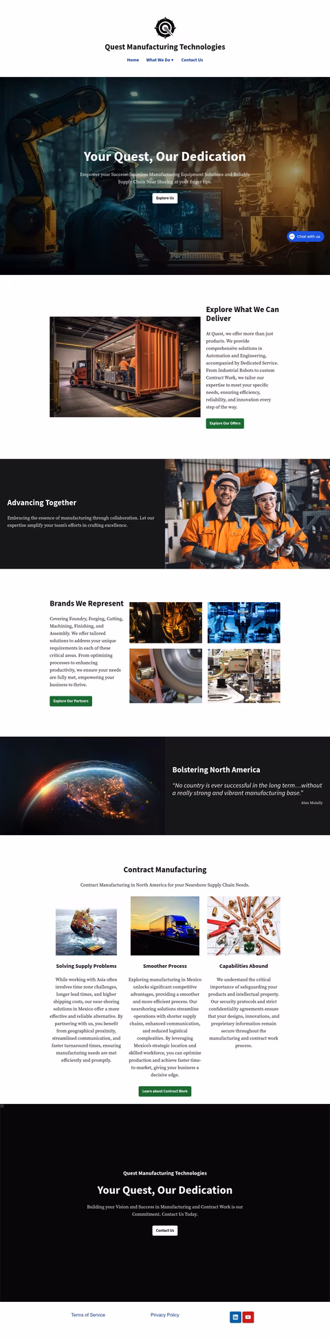 Quest-Manufacturing-Technologies Homepage 1440px