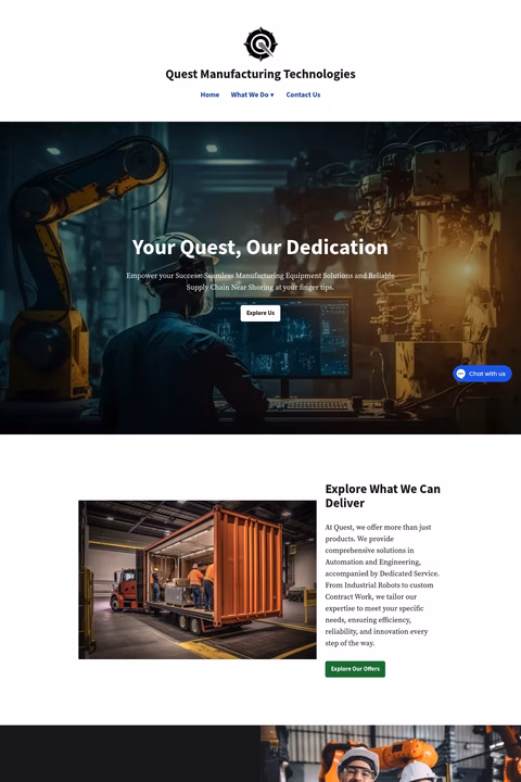 Quest-Manufacturing-Technologies Homepage 1440px