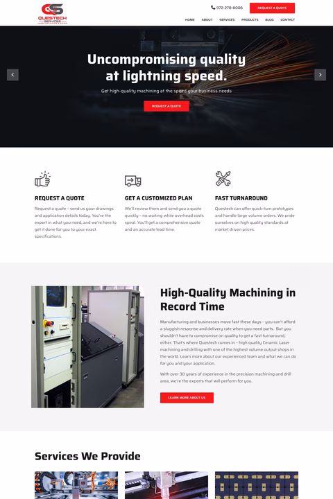 Questech-Services Homepage 1440px