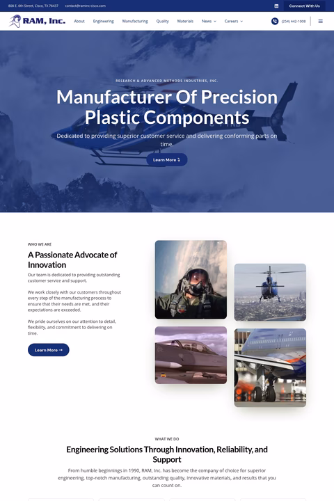 Ram-Inc Homepage 1440px