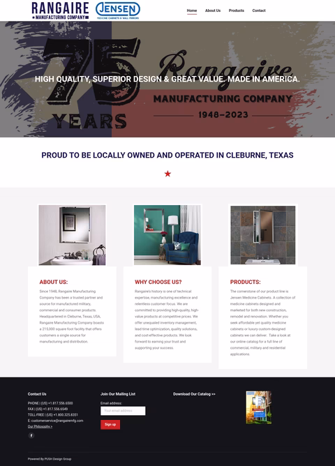 Rangaire-Manufacturing-Company Homepage 1440px