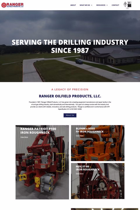 Ranger-Oilfield-Products Homepage 1440px